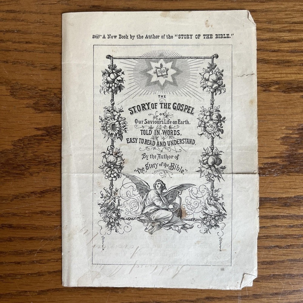 Rare 1880 advertisement for The Story of the Gospel by Charles Foster